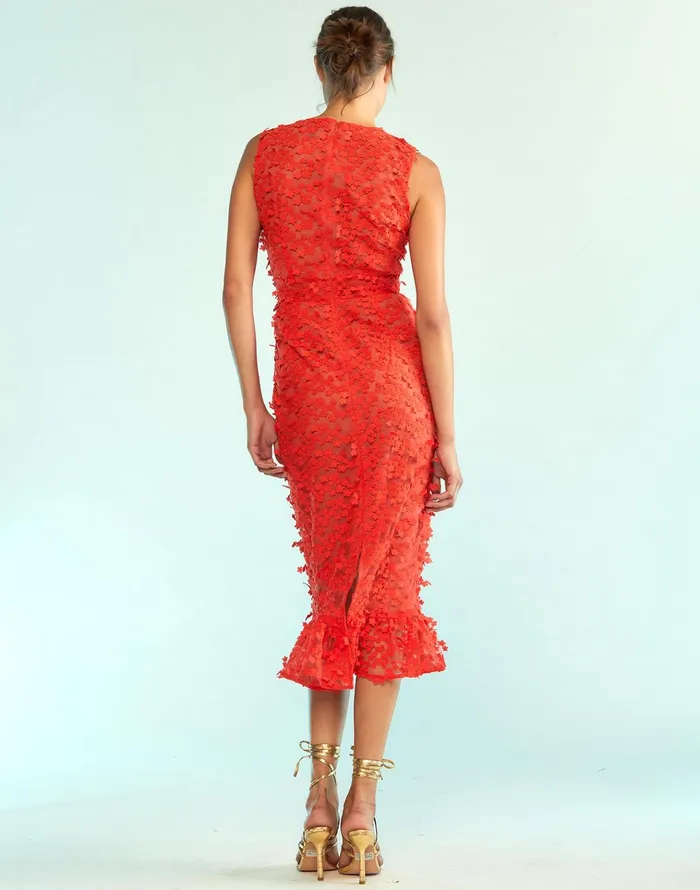 3d Embroidered Tulle Dress 8211 Red Women Cynthia Rowley Dresses