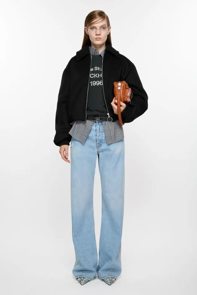Acne Studios Bomber Jacket Black Woman Outerwear