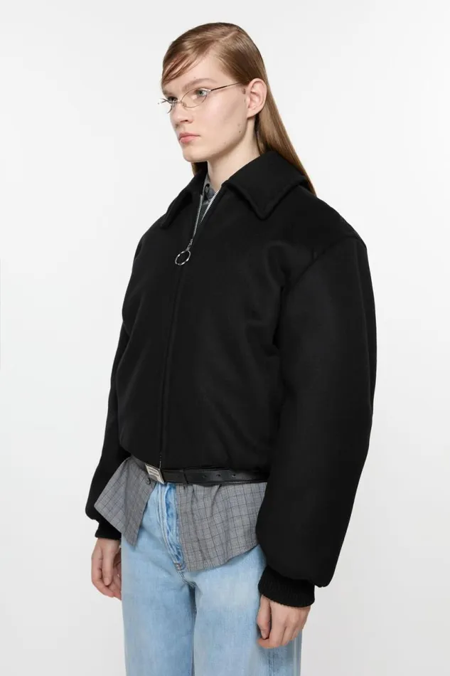 Acne Studios Bomber Jacket Black Woman Outerwear