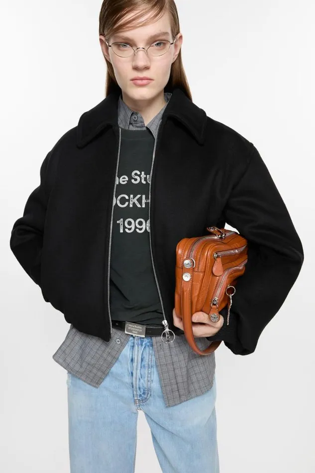 Acne Studios Bomber Jacket Black Woman Outerwear