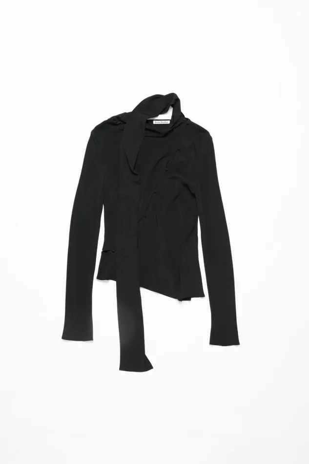 Acne Studios Button Through Blouse Black Woman Shirts and Blouses