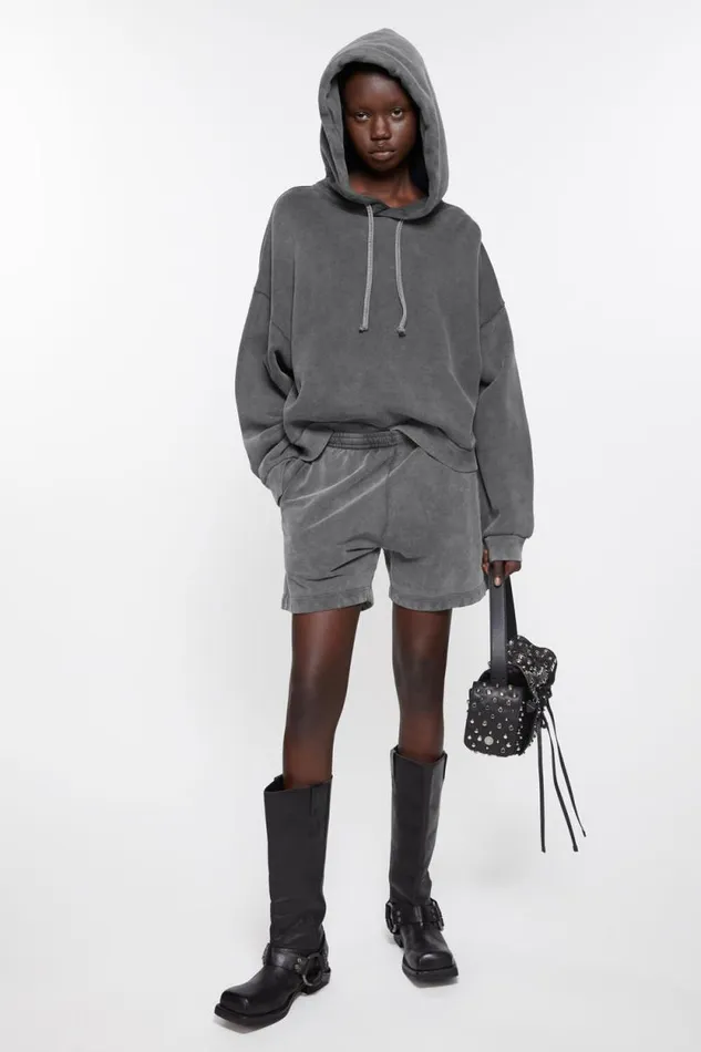 Acne Studios Cotton Shorts Faded Black Woman Shorts