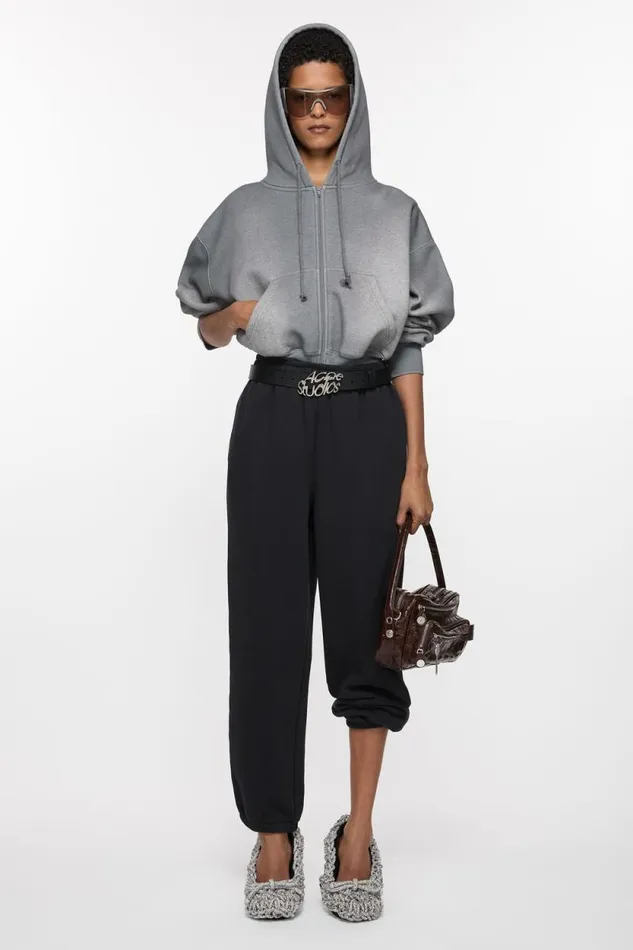 Acne Studios Cotton Sweatpants Black Woman Trousers