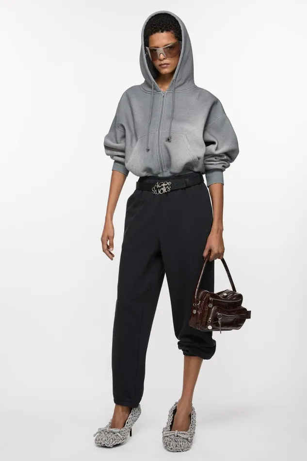 Acne Studios Cotton Sweatpants Black Woman Trousers