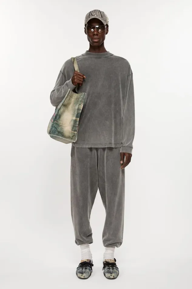 Acne Studios Cotton Sweatpants Faded Black Man Trousers