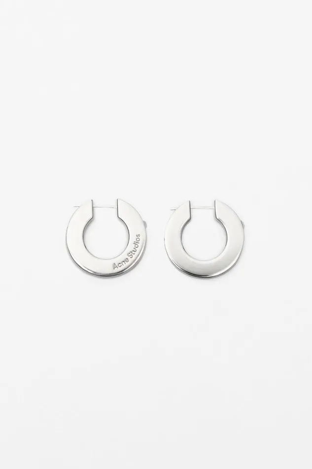 Acne Studios Crystal Hoop Earrings Silver Woman Jewellery