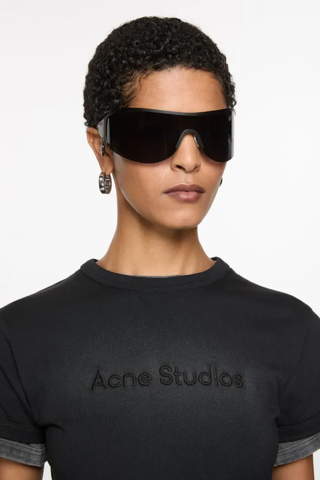 Acne Studios Crystal Hoop Earrings Silver Woman Jewellery