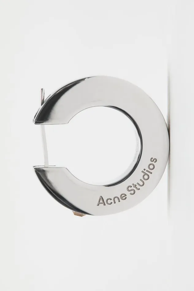 Acne Studios Crystal Hoop Earrings Silver Woman Jewellery
