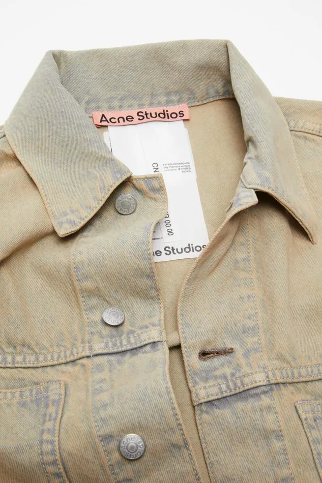 Acne Studios Denim Jacket 8211 Oversized Cropped Fit Light Sand Woman Outerwear