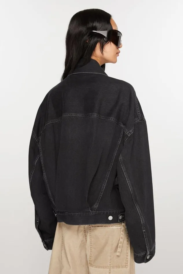 Acne Studios Denim Jacket 8211 Relaxed Cropped Fit Black Woman Outerwear