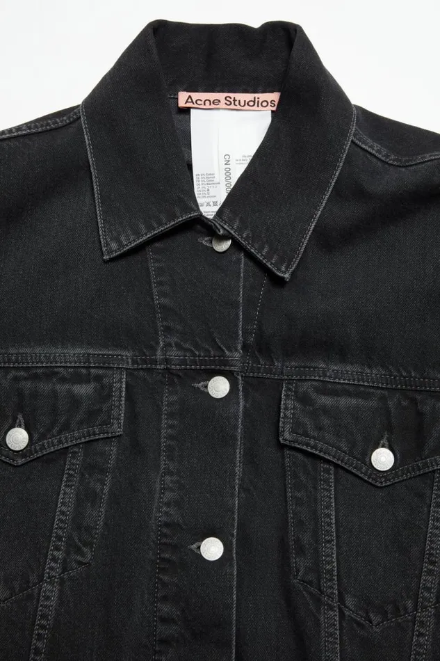 Acne Studios Denim Jacket 8211 Relaxed Cropped Fit Black Woman Outerwear