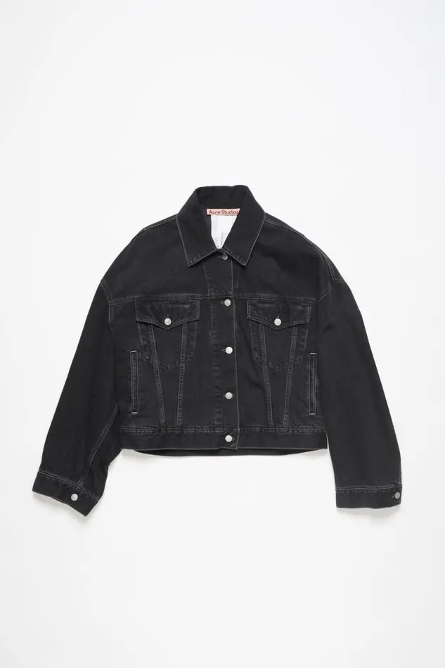 Acne Studios Denim Jacket 8211 Relaxed Cropped Fit Black Woman Outerwear