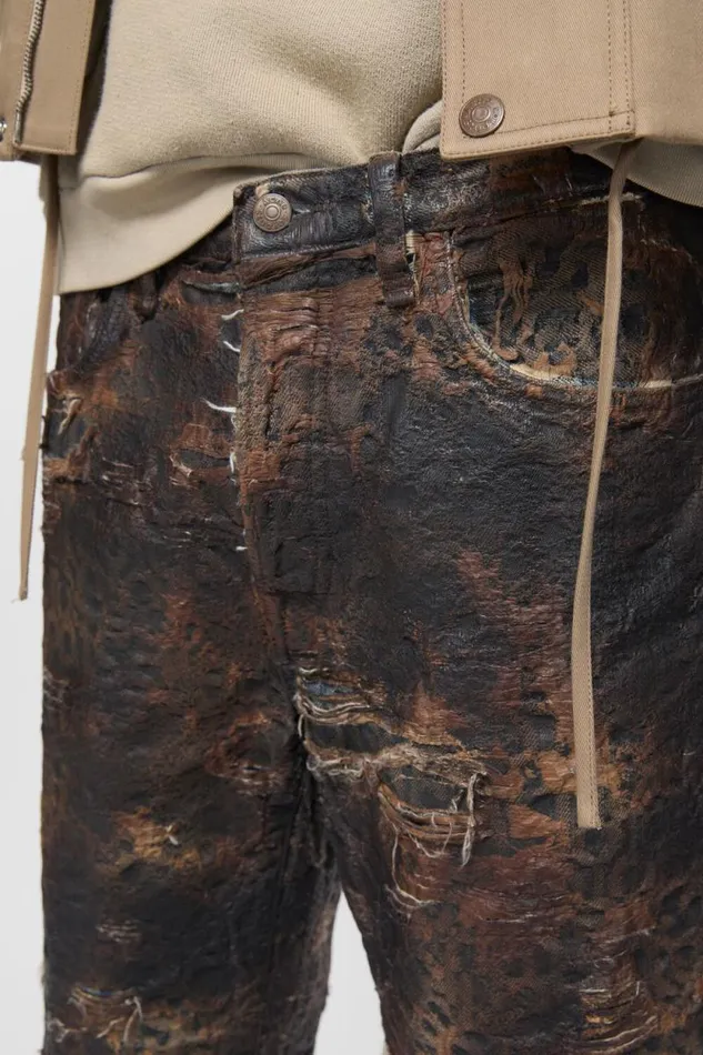Acne Studios Denim Monogram Shorts 8211 Loose Fit Brown Man Shorts