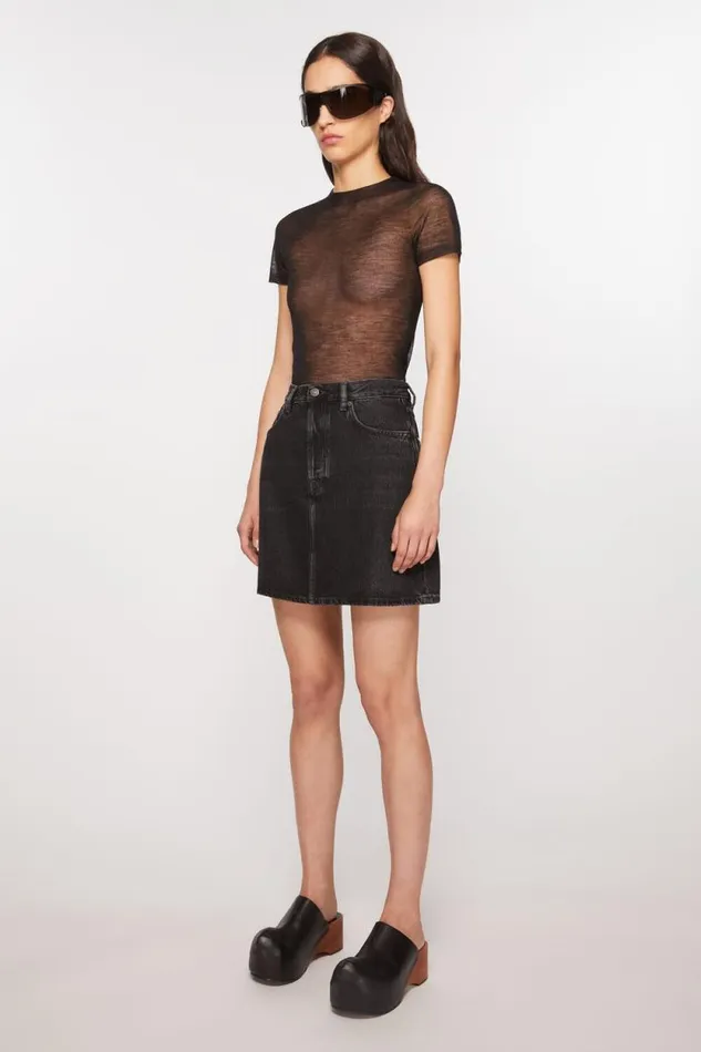 Acne Studios Denim Skirt Black Woman Skirts