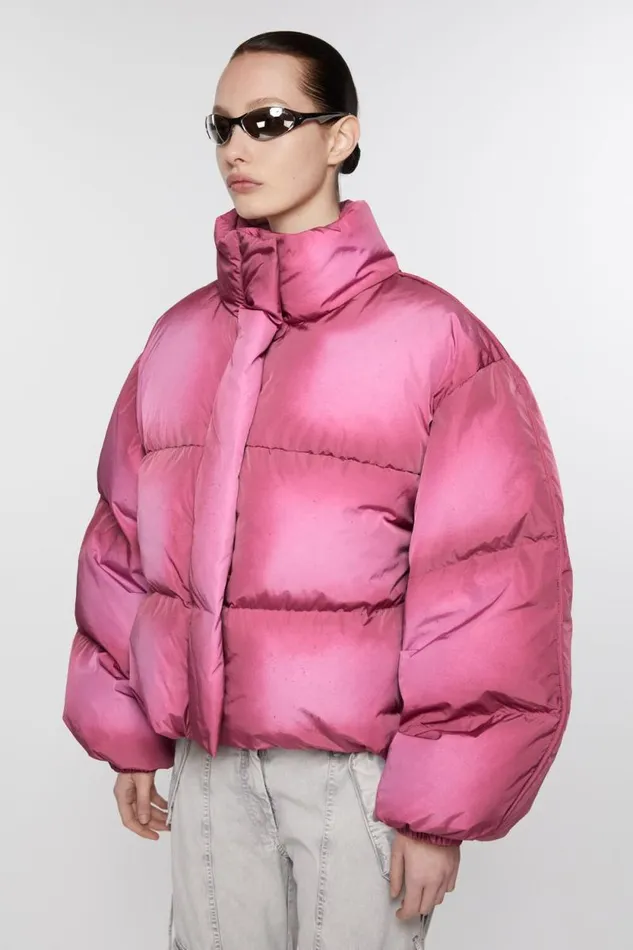 Acne Studios Down Puffer Jacket Tango Pink Woman Outerwear
