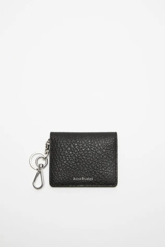 Acne Studios Folded Leather Wallet Black Woman Small Leather Goods