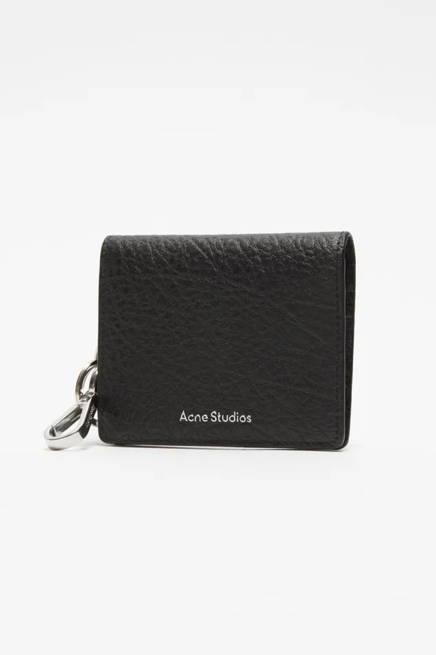 Acne Studios Folded Leather Wallet Black Woman Small Leather Goods