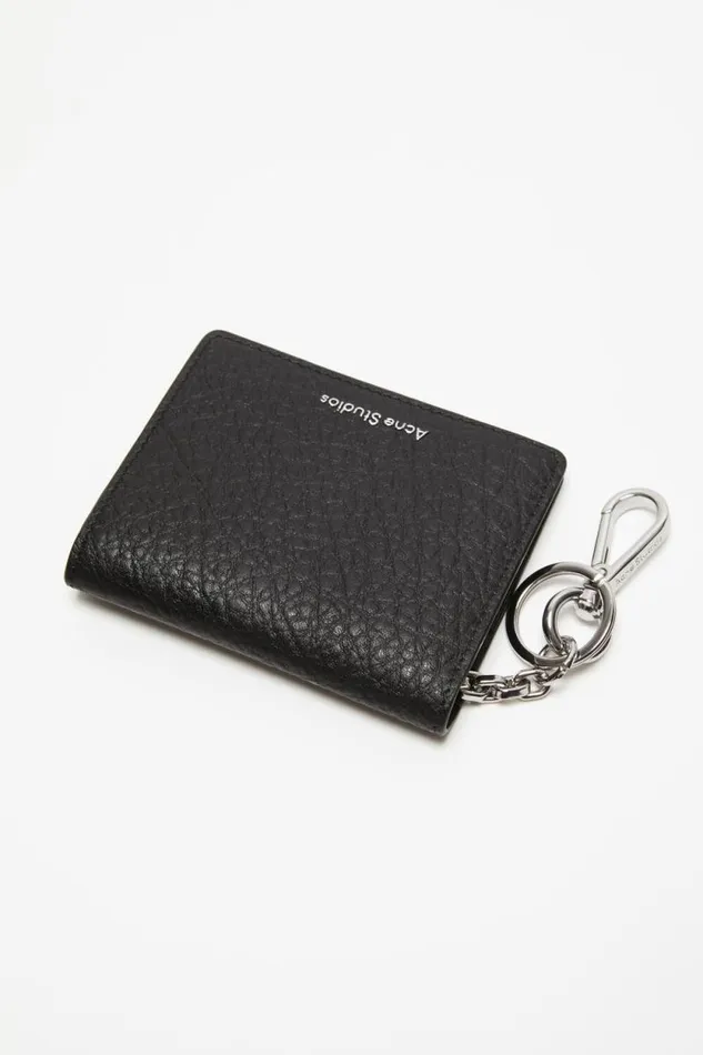 Acne Studios Folded Leather Wallet Black Woman Small Leather Goods