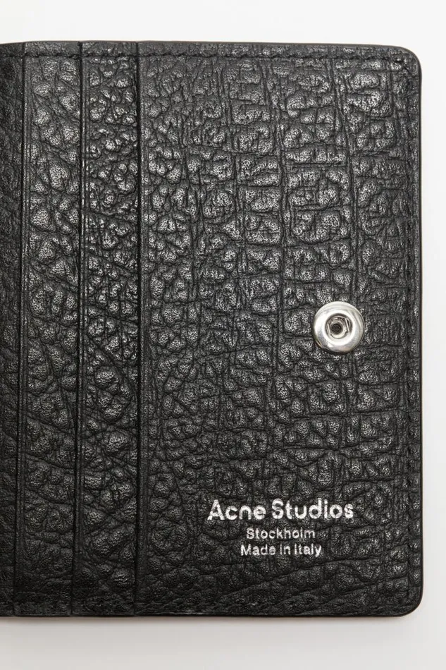 Acne Studios Folded Leather Wallet Black Woman Small Leather Goods