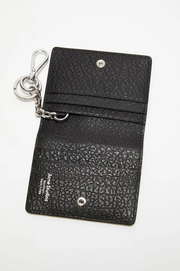 Acne Studios Folded Leather Wallet Black Woman Small Leather Goods