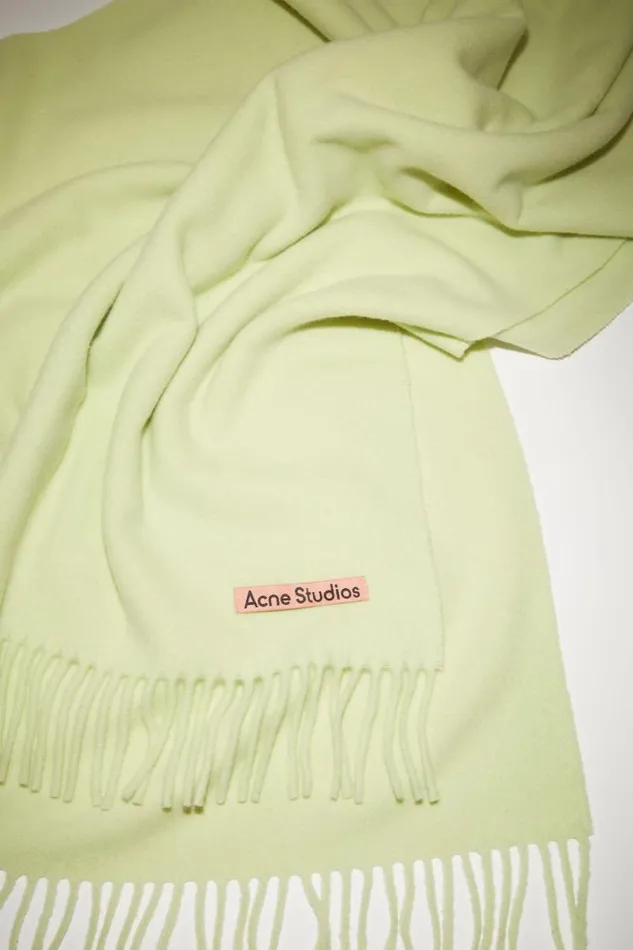 Acne Studios Fringe Wool Scarf 8211 Oversized Pale Green Man Scarves