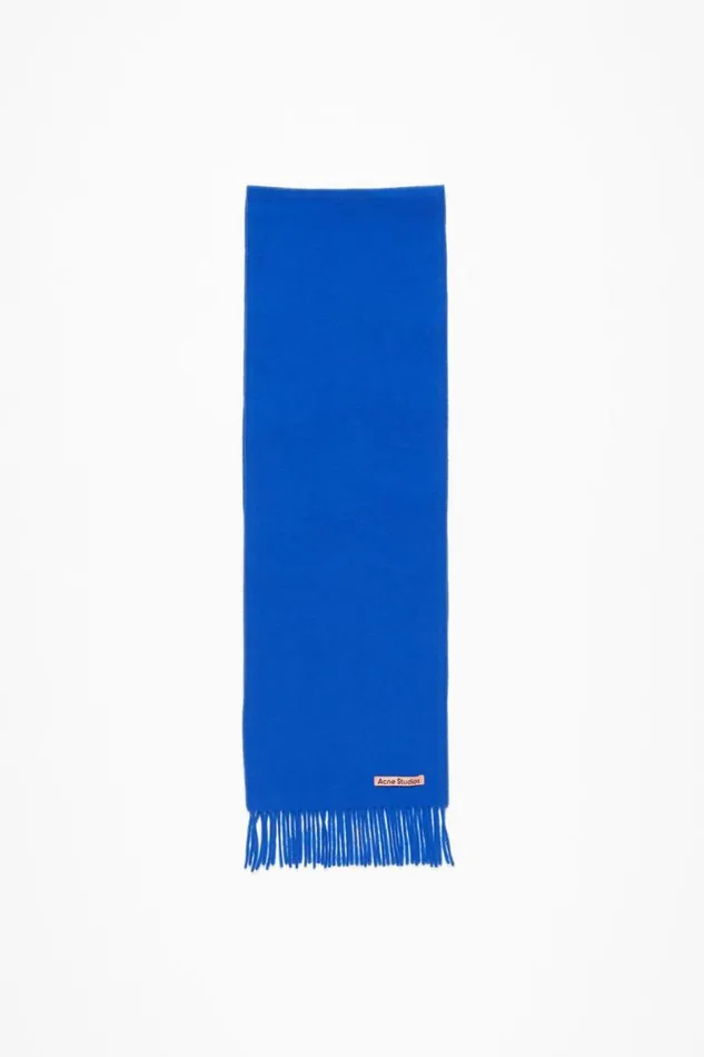 Acne Studios Fringe Wool Scarf 8211 Skinny Royal Blue Man Scarves