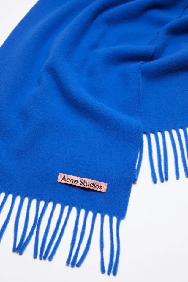 Acne Studios Fringe Wool Scarf 8211 Skinny Royal Blue Man Scarves