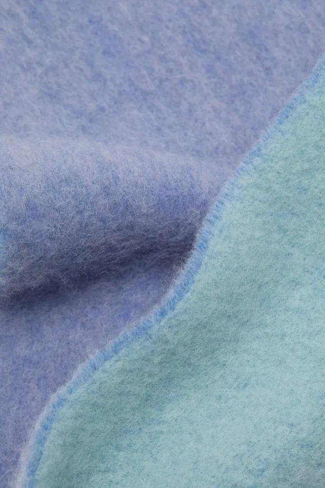 Acne Studios Fringed Scarf Logo Label Bluelight Blue Woman Scarves