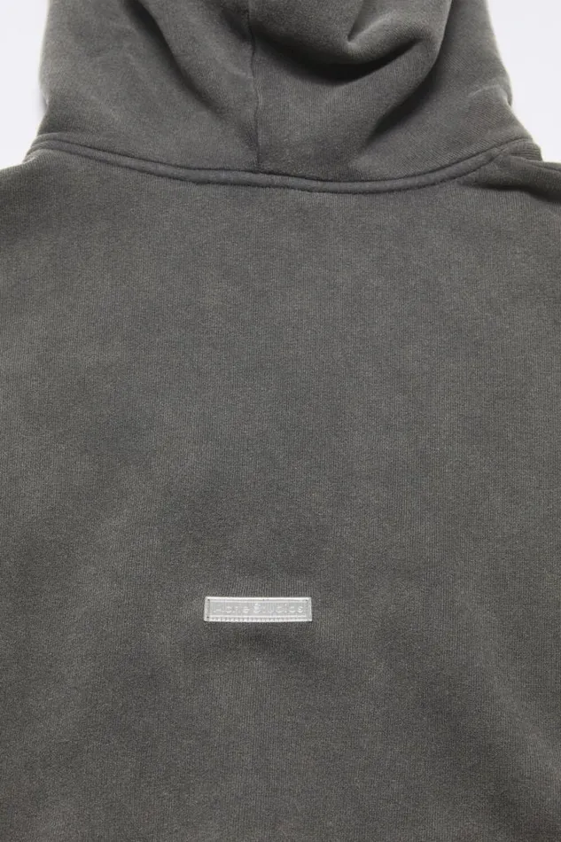 Acne Studios Hooded Sweater Logo Patch Faded Black Man Sweatshirts