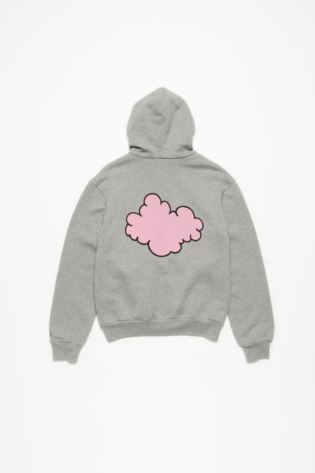 Acne Studios Hooded Zipper Sweater Acne Studios X Moomin Light Grey Melange Man Sweatshirts