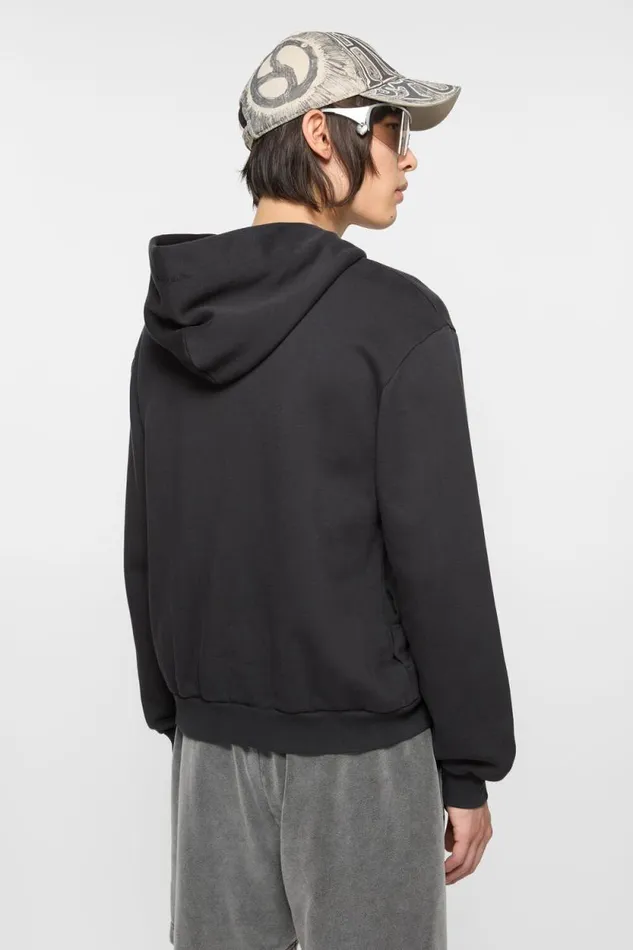 Acne Studios Hooded Zipper Sweater Black Man Sweatshirts