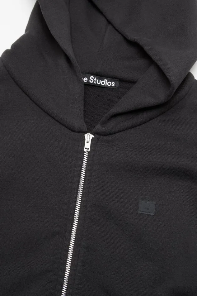 Acne Studios Hooded Zipper Sweater Black Man Sweatshirts