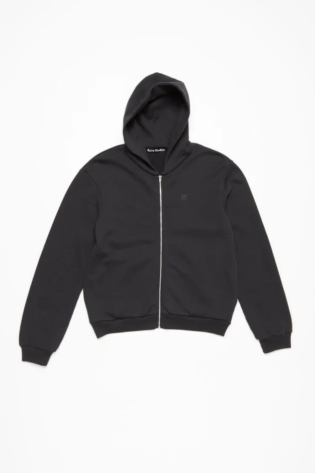 Acne Studios Hooded Zipper Sweater Black Man Sweatshirts