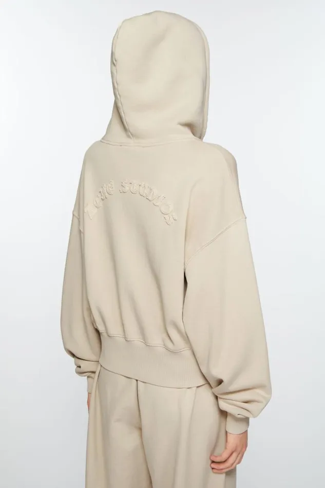 Acne Studios Hooded Zipper Sweater Faded Grey Woman Sweatshirts