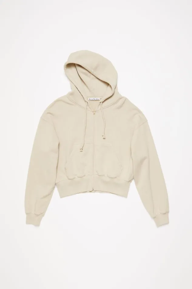 Acne Studios Hooded Zipper Sweater Faded Grey Woman Sweatshirts
