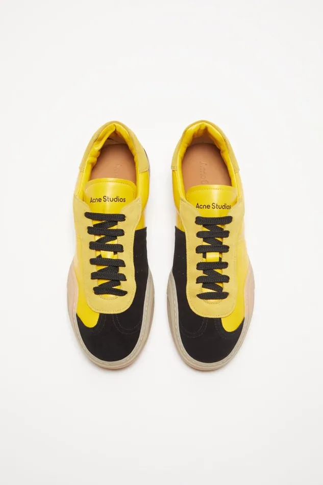 Acne Studios Laceup Sneakers Yellowblack Woman Shoes