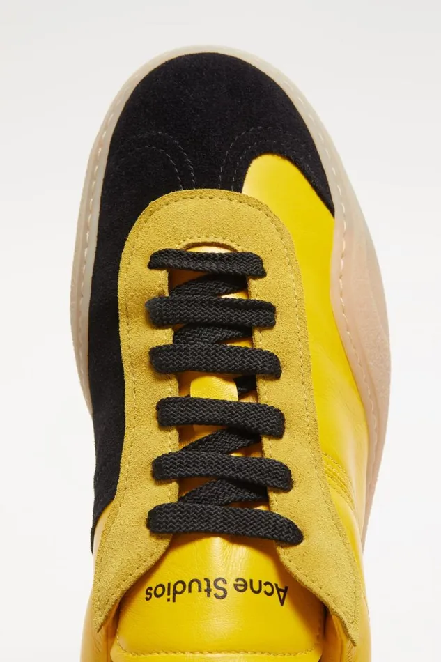 Acne Studios Laceup Sneakers Yellowblack Woman Shoes