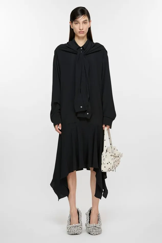 Acne Studios Layered Dress Black Woman Dresses
