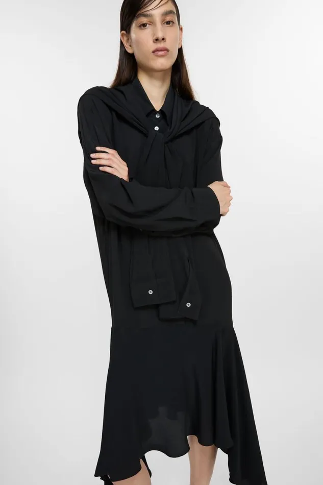 Acne Studios Layered Dress Black Woman Dresses