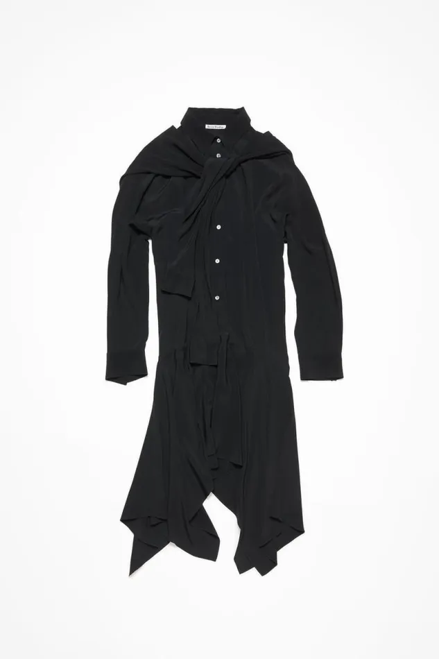 Acne Studios Layered Dress Black Woman Dresses