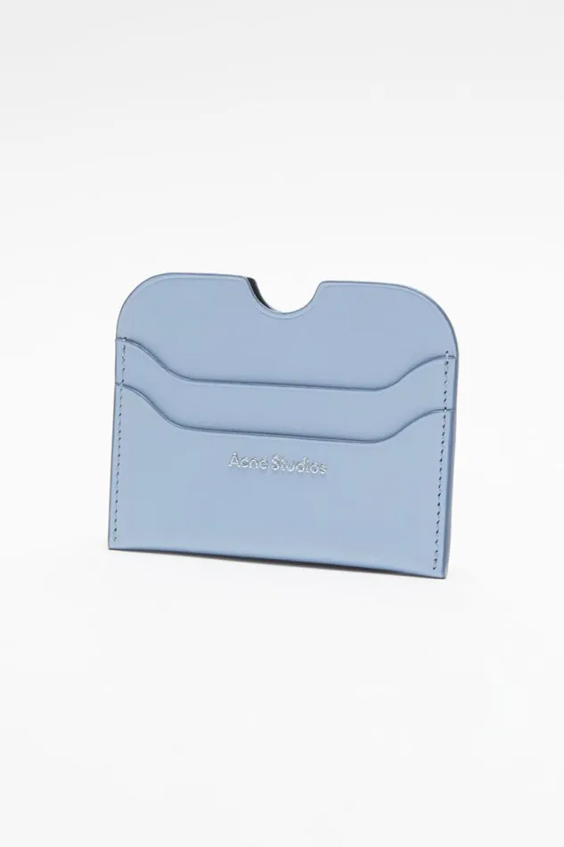 Acne Studios Leather Card Holder Baby Bluebrown Man Small Leather Goods