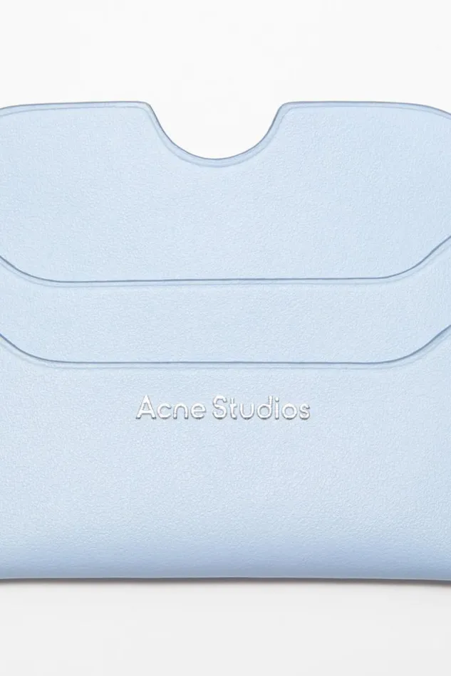 Acne Studios Leather Card Holder Baby Bluebrown Man Small Leather Goods