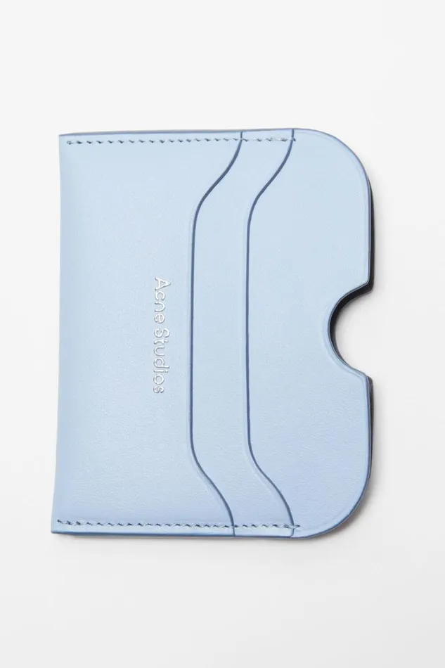 Acne Studios Leather Card Holder Baby Bluebrown Man Small Leather Goods