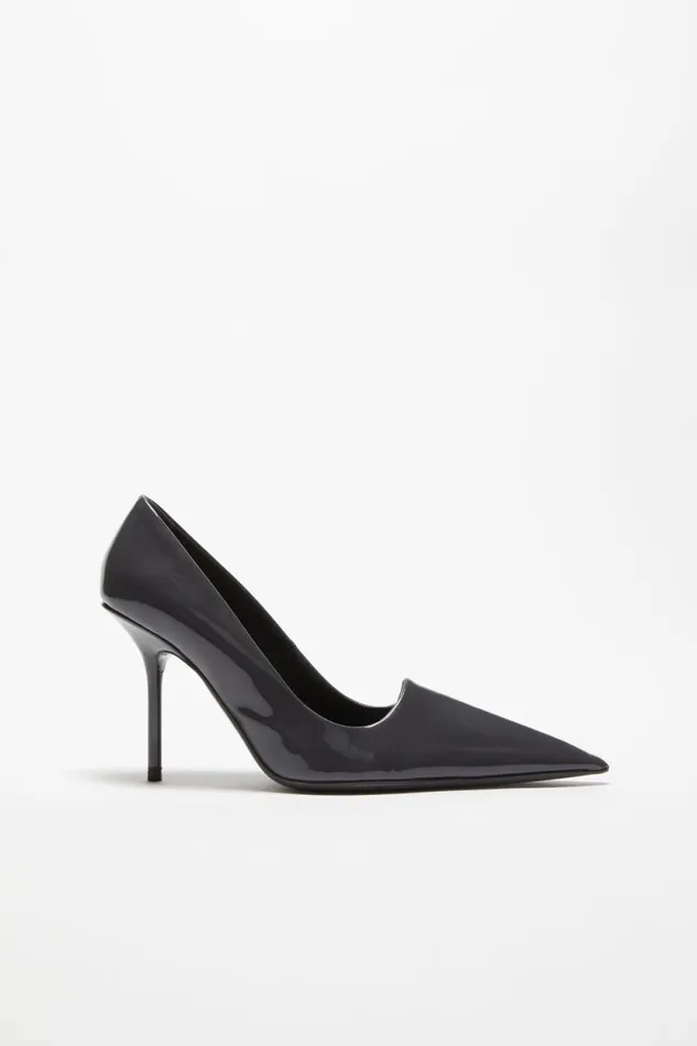 Acne Studios Leather Heel Pump Anthracite Grey Woman Shoes