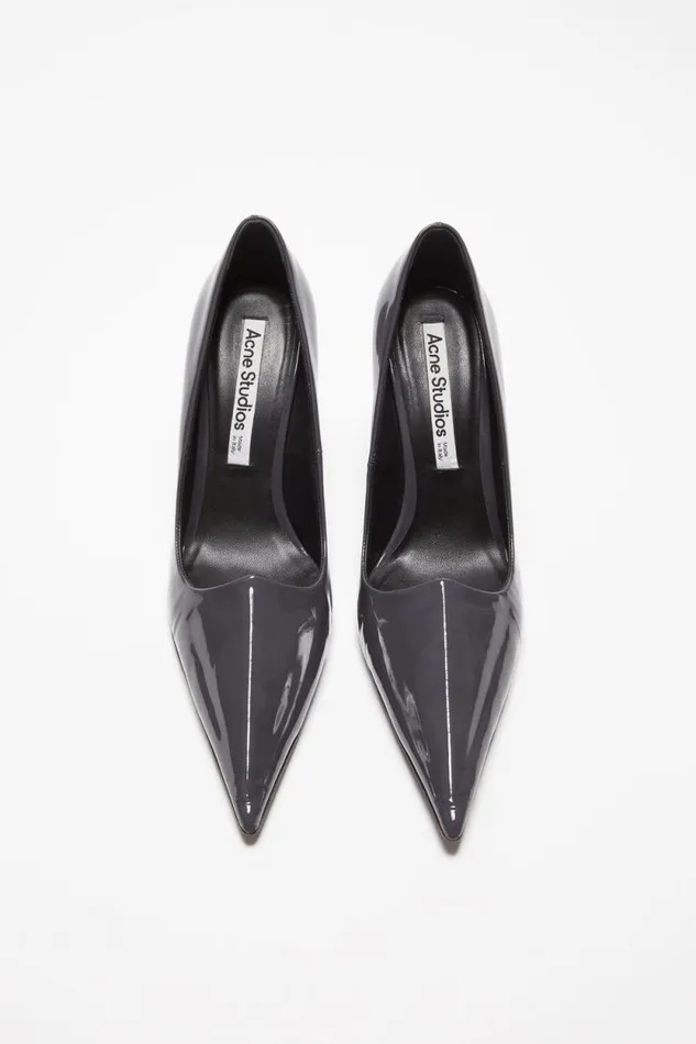 Acne Studios Leather Heel Pump Anthracite Grey Woman Shoes