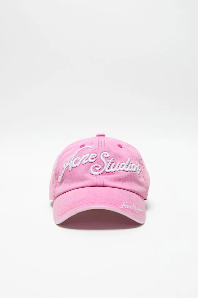 Acne Studios Logo Cap Bubble Pink Woman Hats
