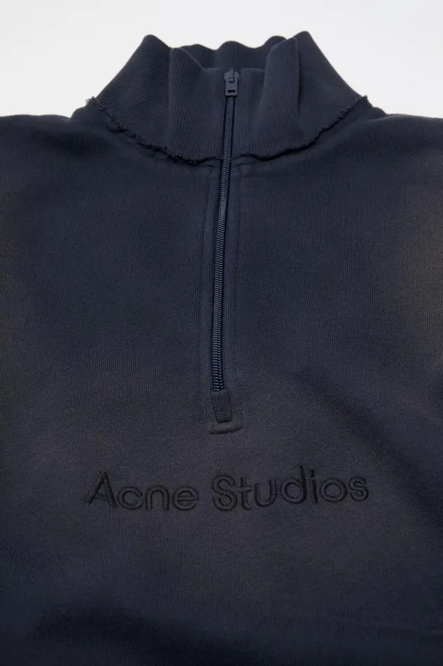 Acne Studios Logo Sweater Navy Blue Woman Sweatshirts