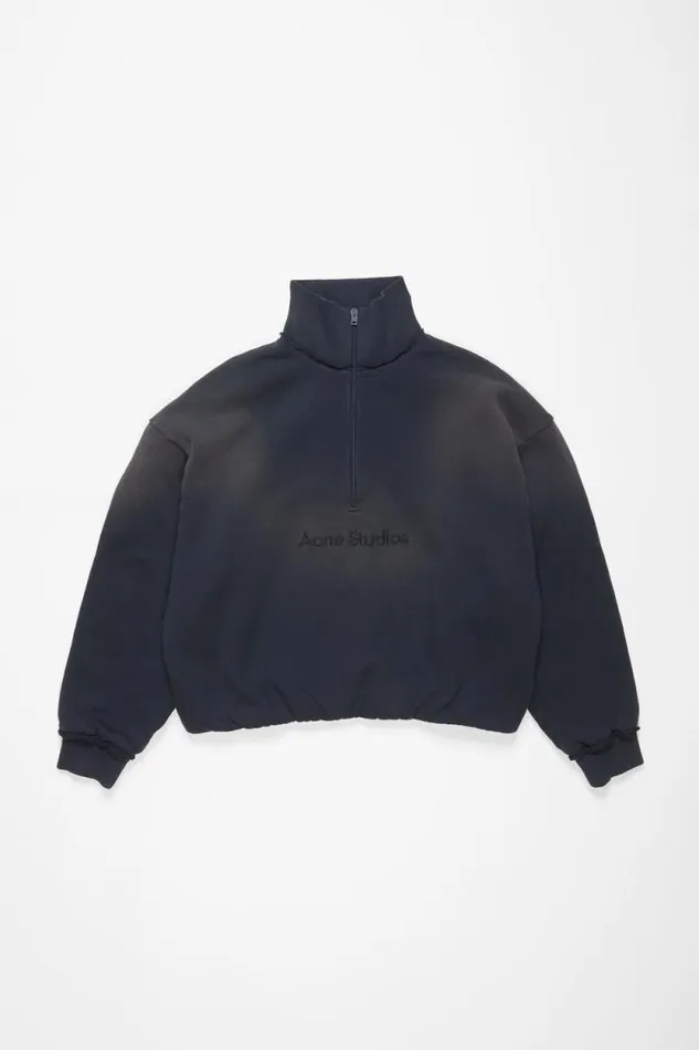 Acne Studios Logo Sweater Navy Blue Woman Sweatshirts