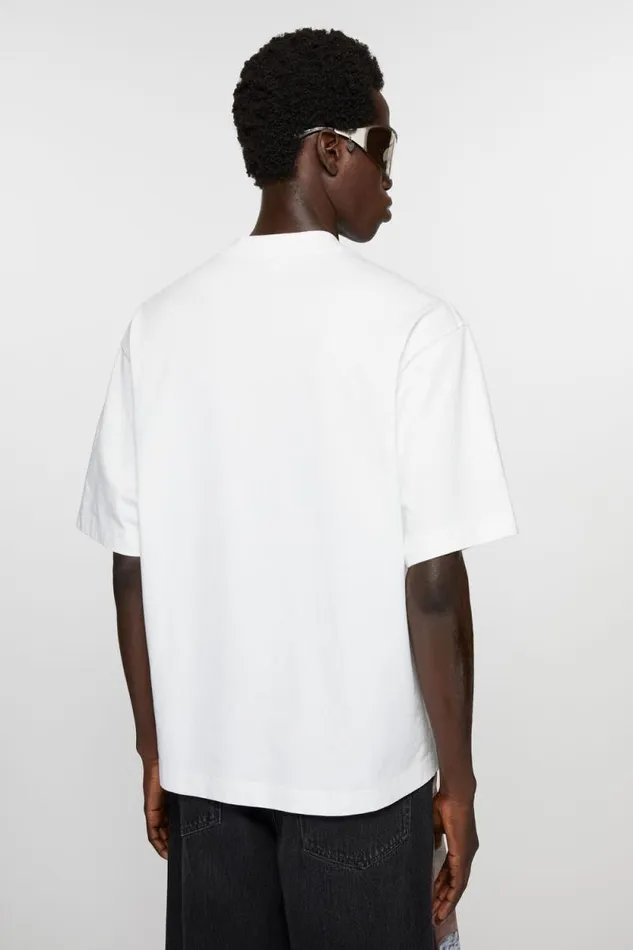 Acne Studios Logo Tshirt Optic White Man Tshirts
