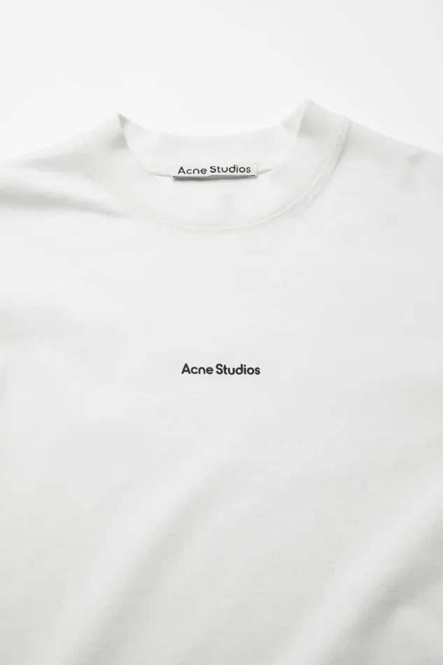Acne Studios Logo Tshirt Optic White Man Tshirts